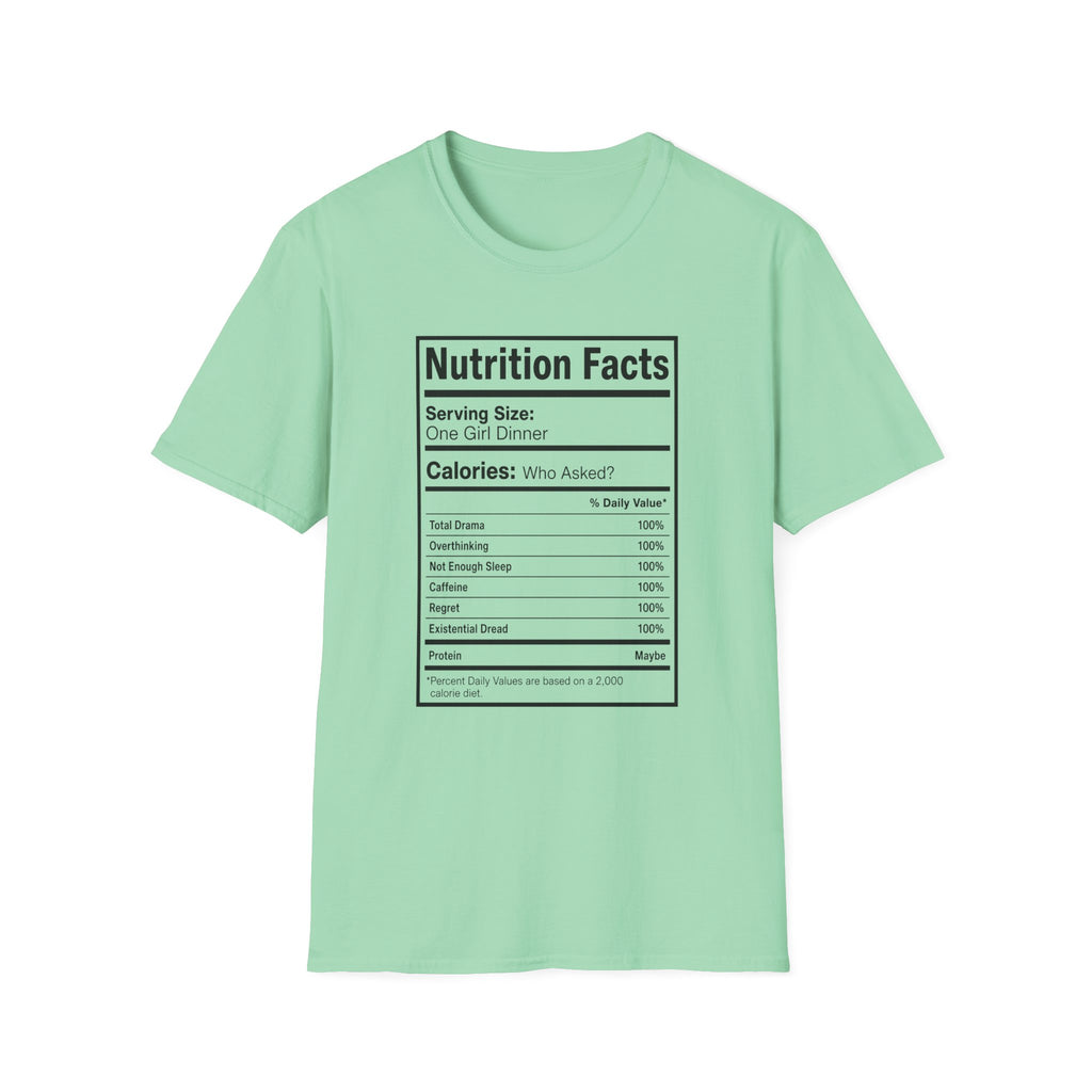 Girl Dinner Nutrition Label T-shirt