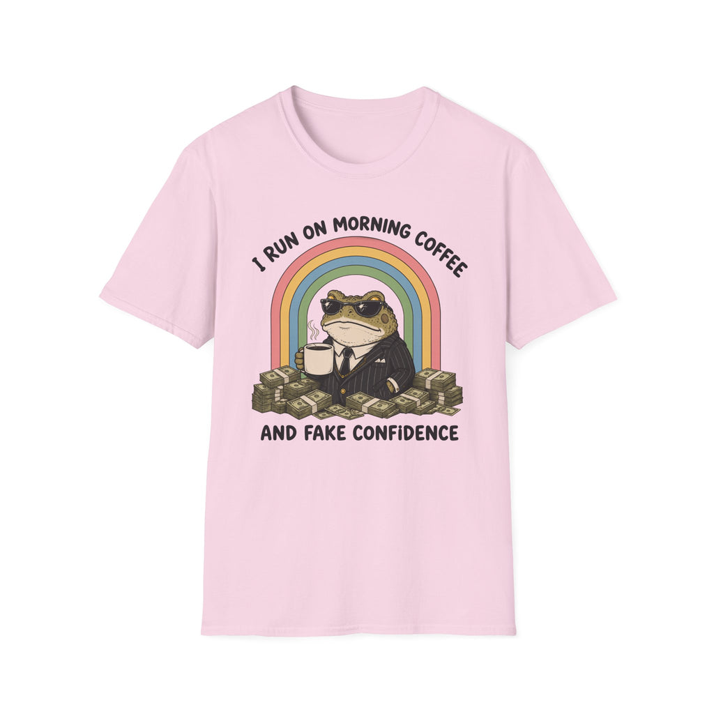 I Run On Morning Coffee And Fake Confidence T-shirt