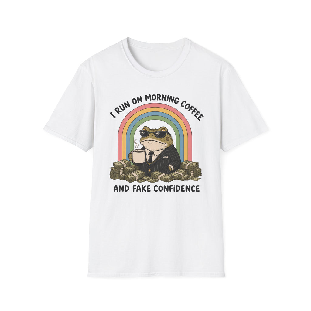 I Run On Morning Coffee And Fake Confidence T-shirt